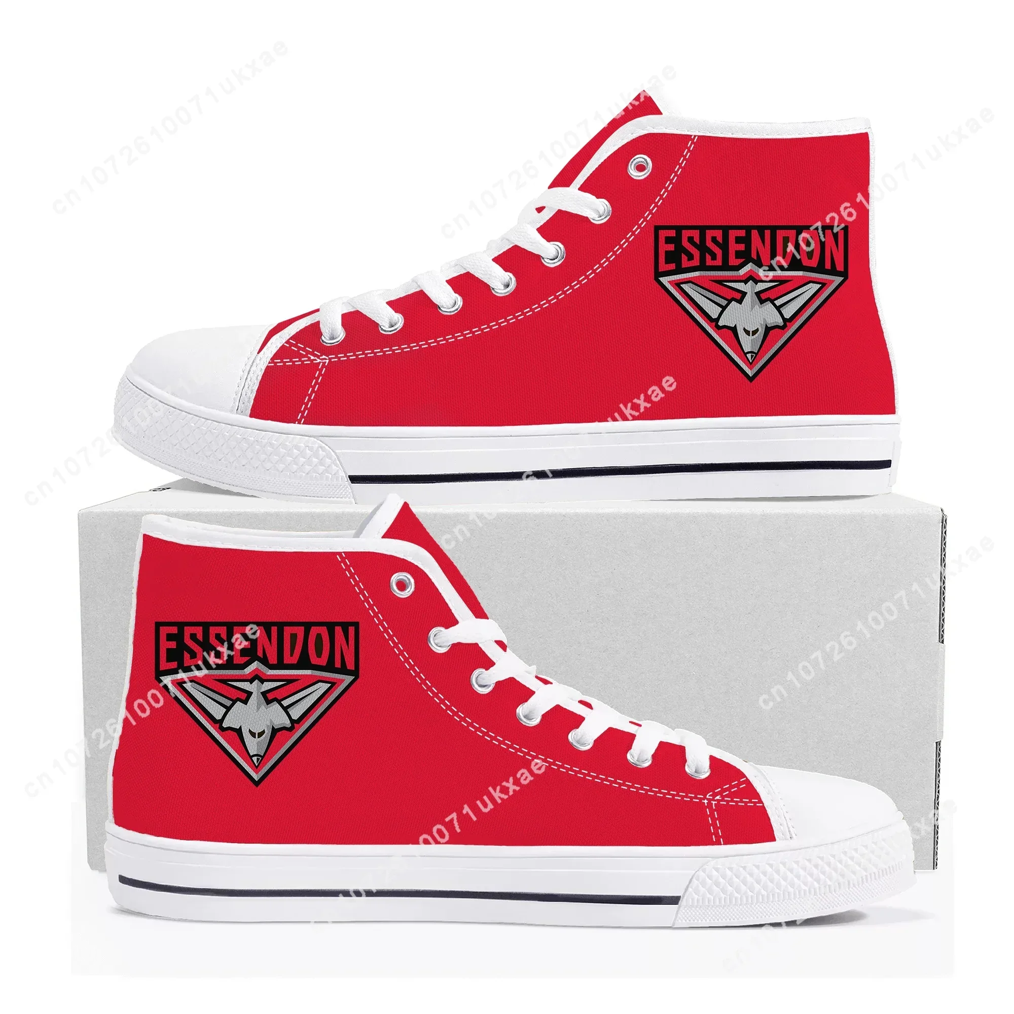 Essendon Bombers Australian Football High Top Sneakers Mens Womens Teenager High Quality Canvas Sneaker Casual Shoe Custom Shoes