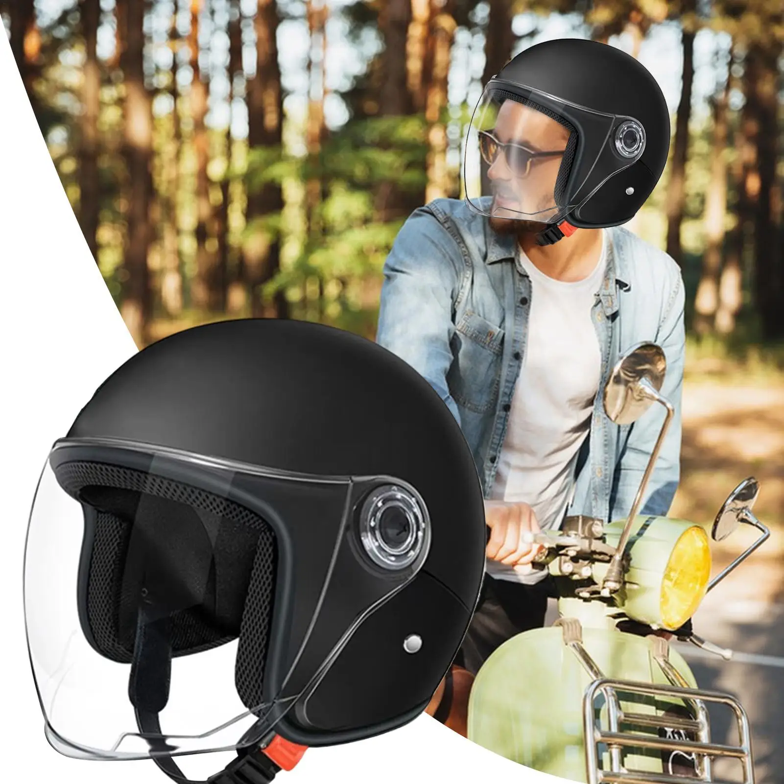 

Large Motorcycle Helmet Open Face Adults Helmets Protective Gear With Visor For Outdoor Riding Adventure Commuting Sportbike