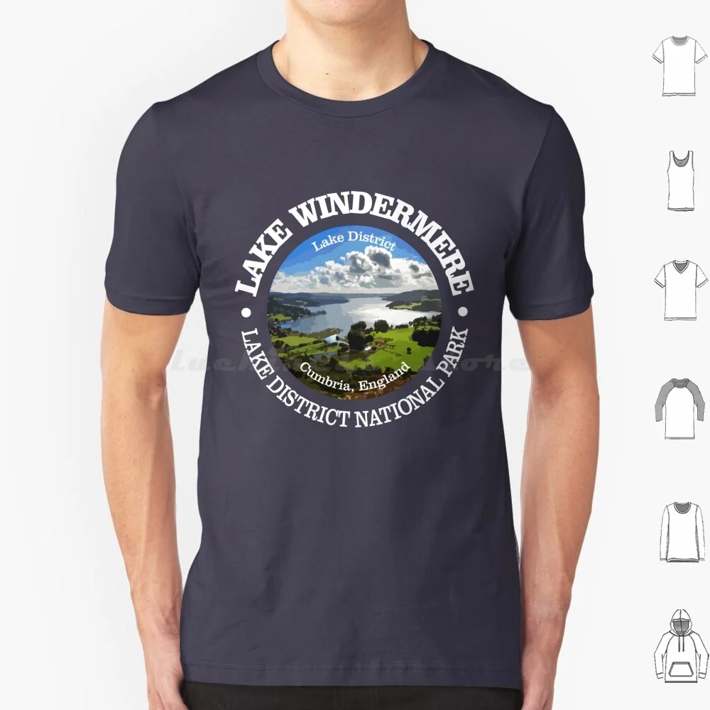 Lake Windermere ( Rd ) T Shirt 6xl Cotton Cool Tee Lake Windermere Lake District Cumbria England Lake Windermere Lake District