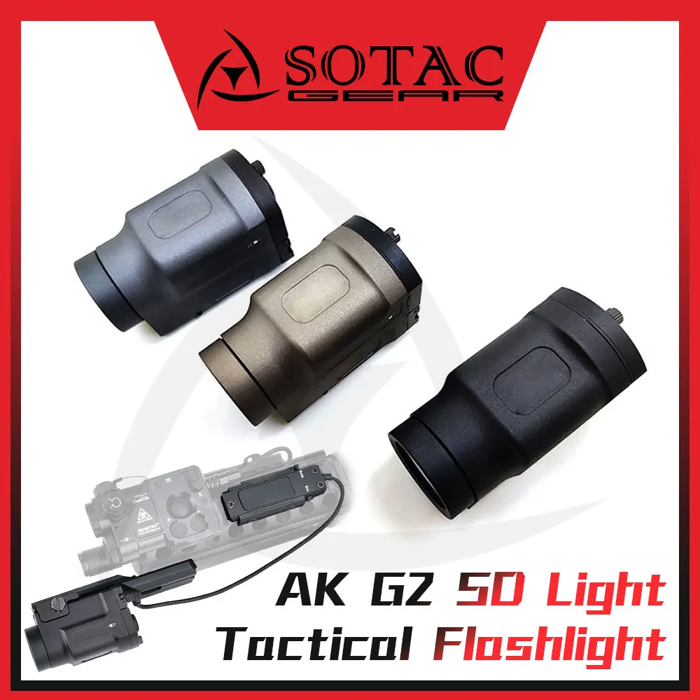 

Weapon AK-SD GEN 2 Flashlight with Remote Pressure Switch Fit 20mm Rail Tactical Hunting Scout Light White LED SOTAC GEAR