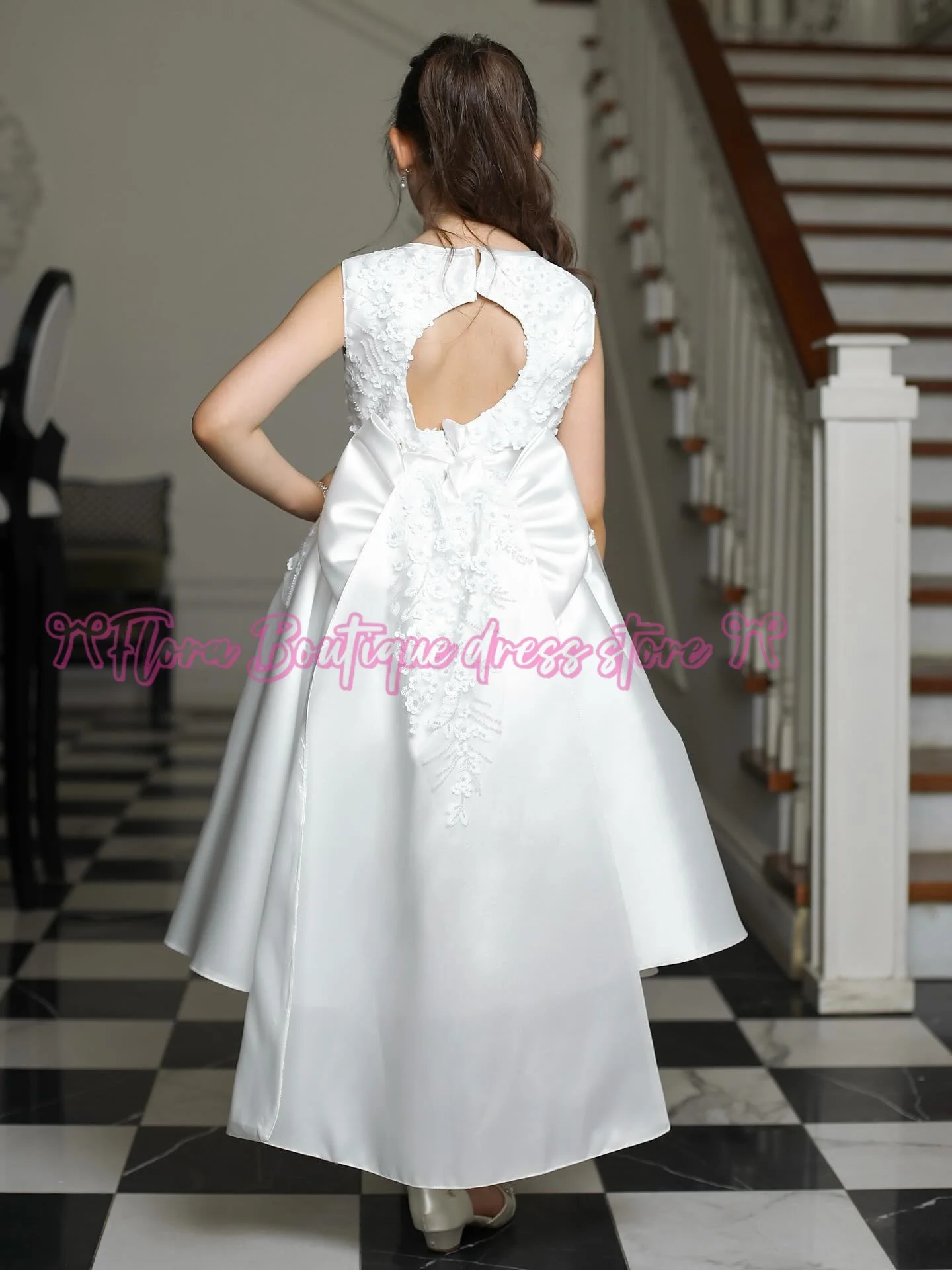 Ropa blanca larga para dama de honor para niños, vestido de lentejuelas para niñas, ropa de fiesta de boda y noche, vestido de fiesta de princesa para niños, fiestas de boda