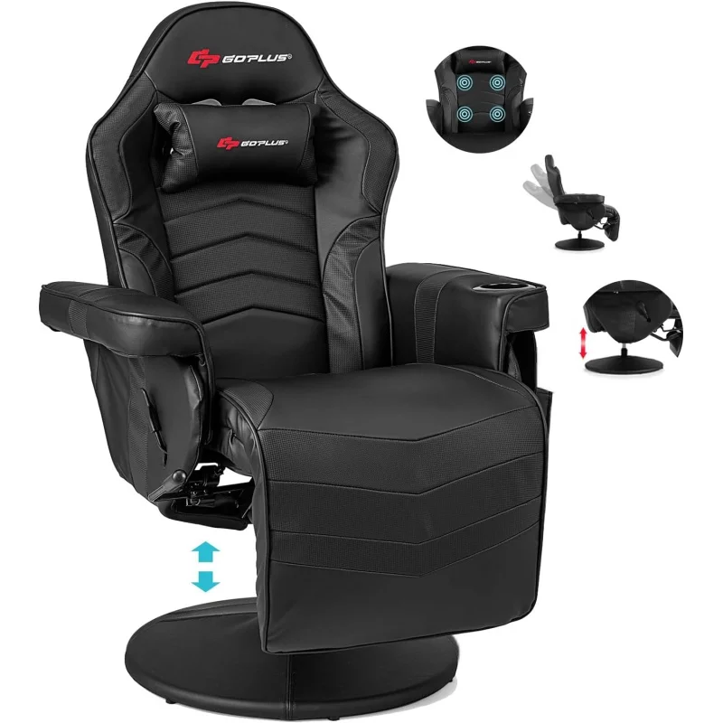 

Gaming Recliner,Adjustable Massage Gaming Chair with Cup Holder Footrest Ergonomic Single Sofa Living Room Home Theater Seating