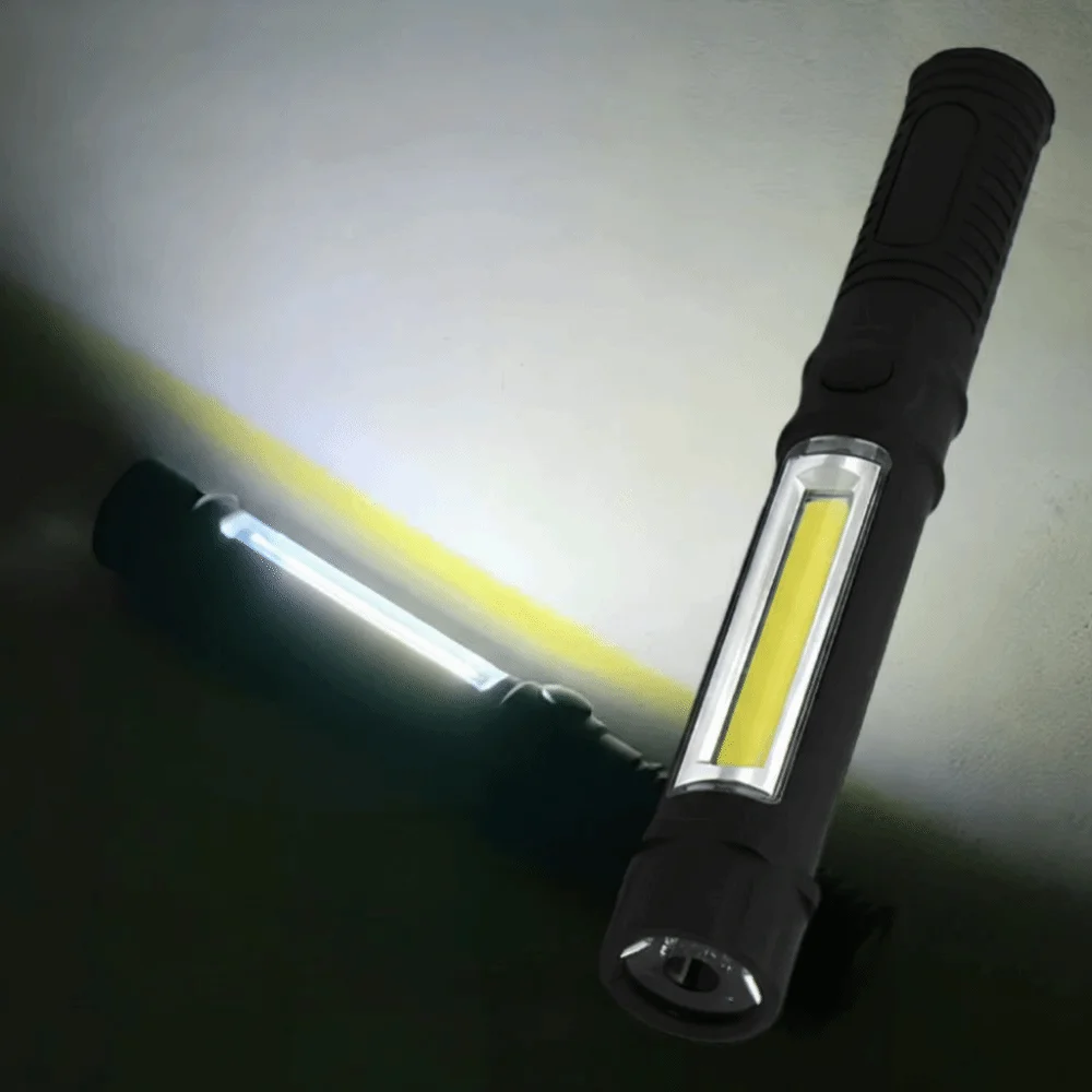 

Security Multifunctional COB LED Flashlight Waterproof Magnetic Base Work Light Clip Bottom Magnet Portable Light Self Defense