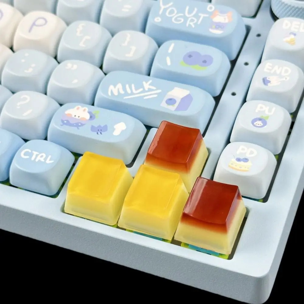 

Cross Shaft Jelly Pudding Keycap Personalized Transparent Design Mechanical Keyboard Key Caps Original Dripping Jelly Texture