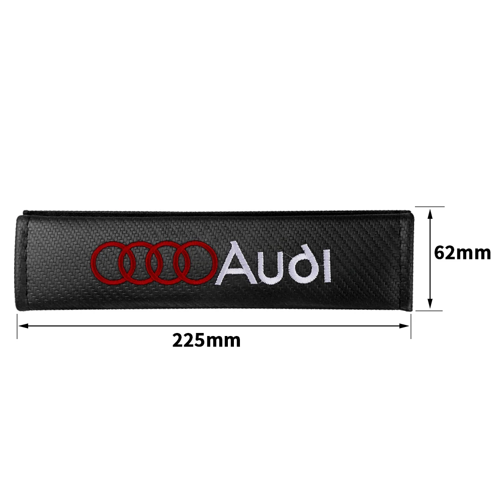 For Audi Sline TT Quattro A6 C6 C5 C7 A5 A4 B6 B7 A3 A8 A2 A1 Q3 Q5 RS S Car Carbon Fiber Seat Belt Cover Shoulder Protector Pad view 2