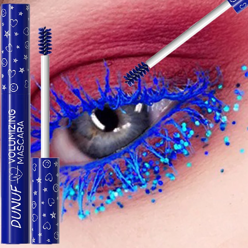 Mascara per ciglia arricciate colorate Estensione ciglia Allunga Bianco Viola Cosplay Trucco occhi Glitter Mascara diamante impermeabile