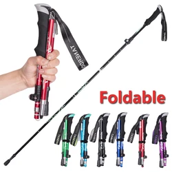 Trekking Stick 5-Section Telescopic Folding Trekking Poles Outdoor Camping Ultralight Portable Foldable Walking Hiking Stick