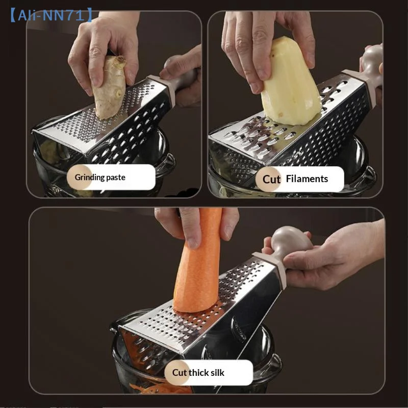 

【NN71】Stainless Steel 4-Sides Multi-Function Vegetable Slicer Kitchen Tool Box Grater Multipurpose Kitchen Grater