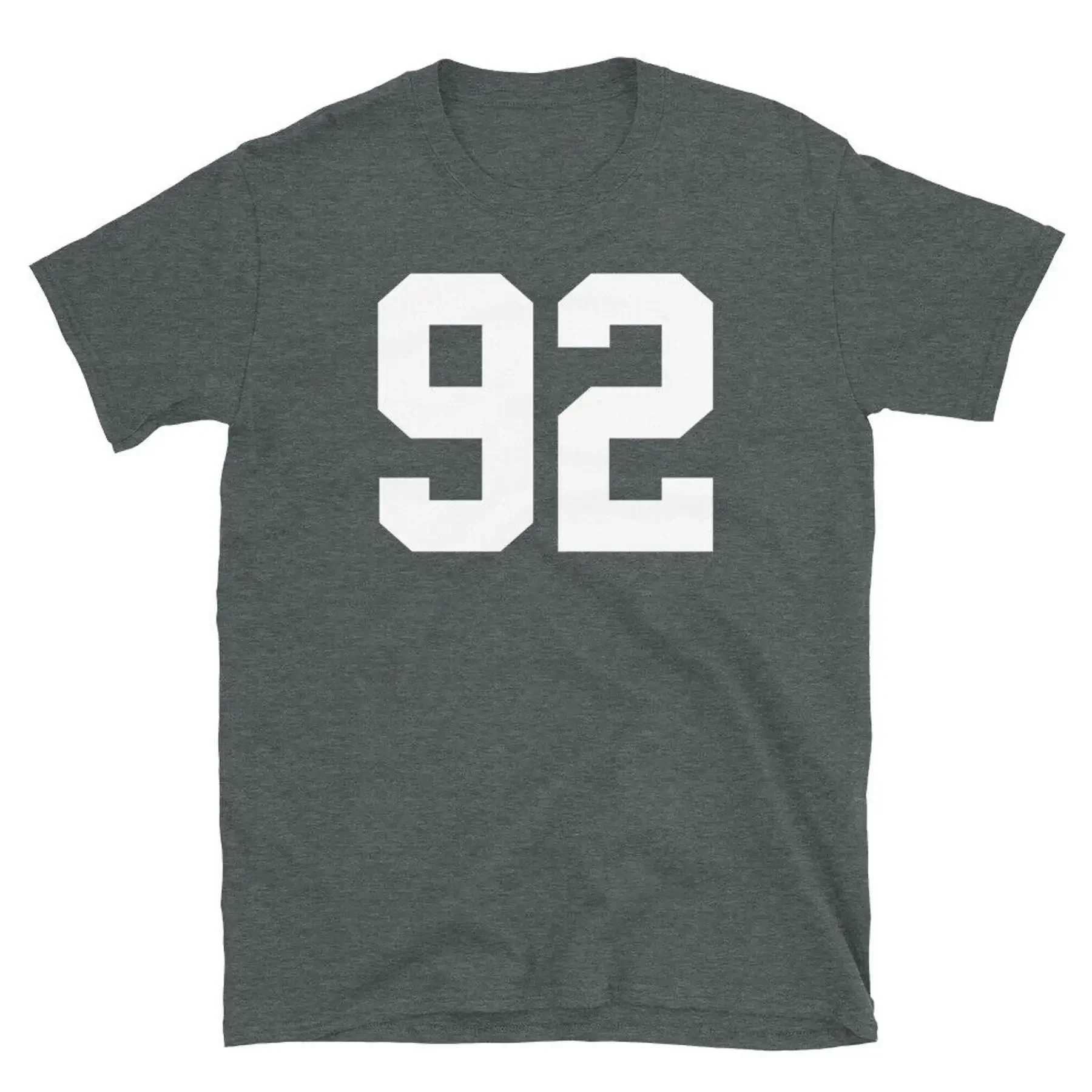 Team Uniform Jersey Number 92 Birthday Varsity Short Sleeve Unisex T Shirt
