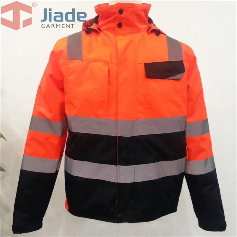 Jiade Men's High Visibility Reflective Coat Work Wear Winter Jacket EN471/ANSI Waterproof Winter Jacket  free shipping