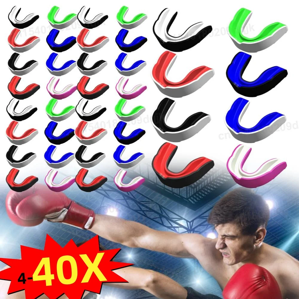 

4-40X Mouth Guard Teeth Protector Adult Kids Taekwondo Muay Thai Boxing Sports Mouthguard Professional Fighting Teeth Gum Shield