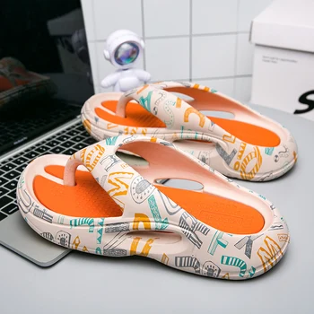 รองเท้าแตะฤดูร้อนผู้ชายEVAน้ําหนักเบาFlip Flopsรองเท้าแตะชายหาดลื่นรองเท้าสบายๆแบน 2023 รองเท้าแตะรองเท้าในร่มสไลด์กลางแจ้ง