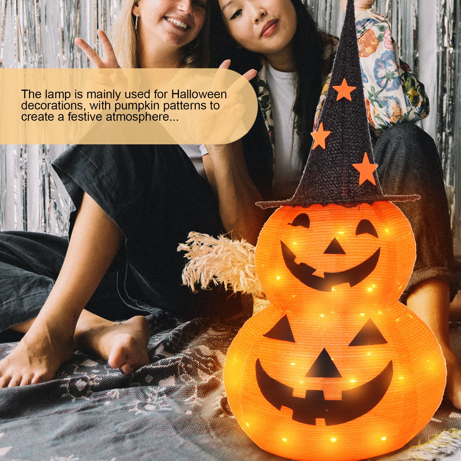 

Pumpkin Lantern Cloth Halloween Party Layout Lantern Delicate Decor Exquisite Craftsmanship Halloween Light Adorn