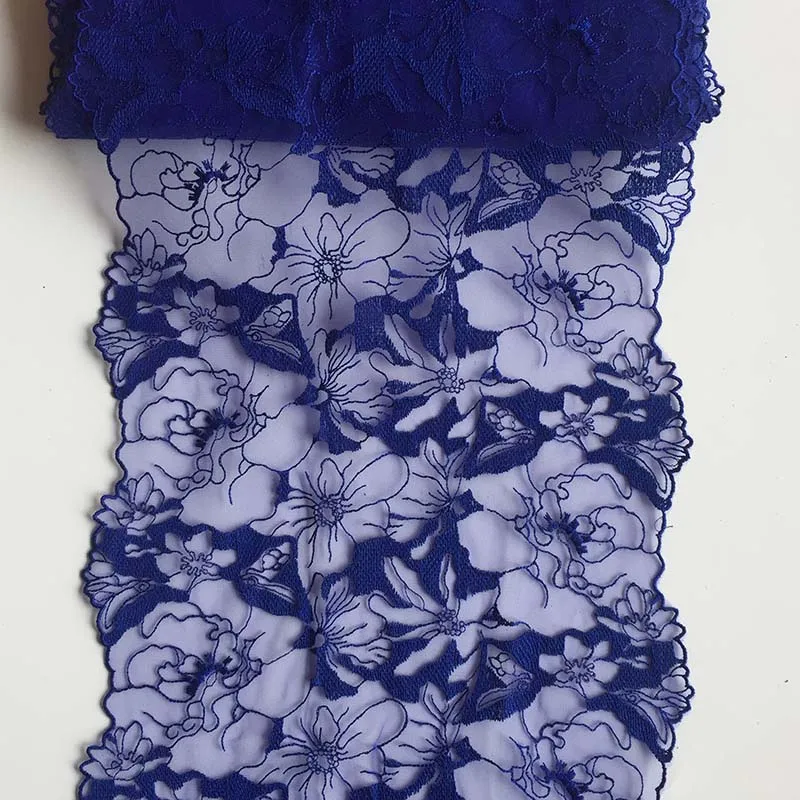 

20Yards Dark Blue Two Sides Embroidery Lace trim For Clothes Skirt Hem Underwear Sewing Craft DIY Apparel Fabrics Laces