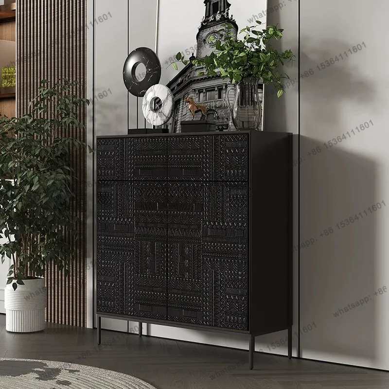 

Nordic vintage solid wood shoe cabinets, small living room storage cabinets