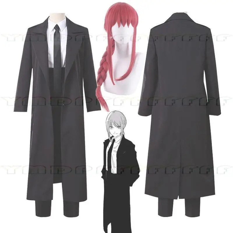

Anime Makima Chain Saw Man Long Windbreaker Devil Hunter Pawa Cosplay Set Wig Halloween Carnival Party Gift New