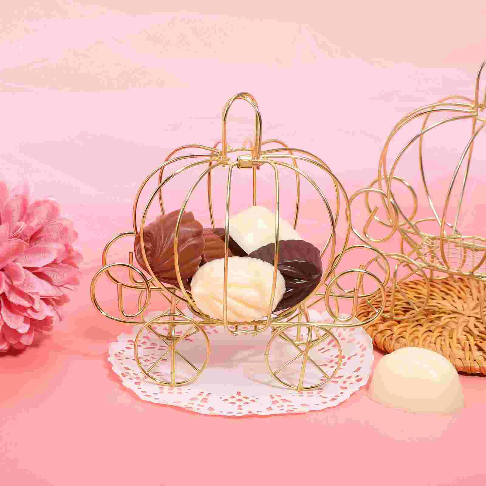 6 Pcs Pumpkin Cart Candy Box Gift Boxes for Presents Treat Party Favors Mini Wedding Metal