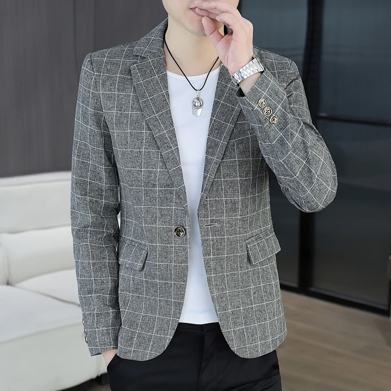ブレザー アウトドア メンズ サイクリング ファッション ビジネス カジュアル チェック柄 韓国風 個性的 ハイキング 結婚式 フォーマルウェア ブレザー