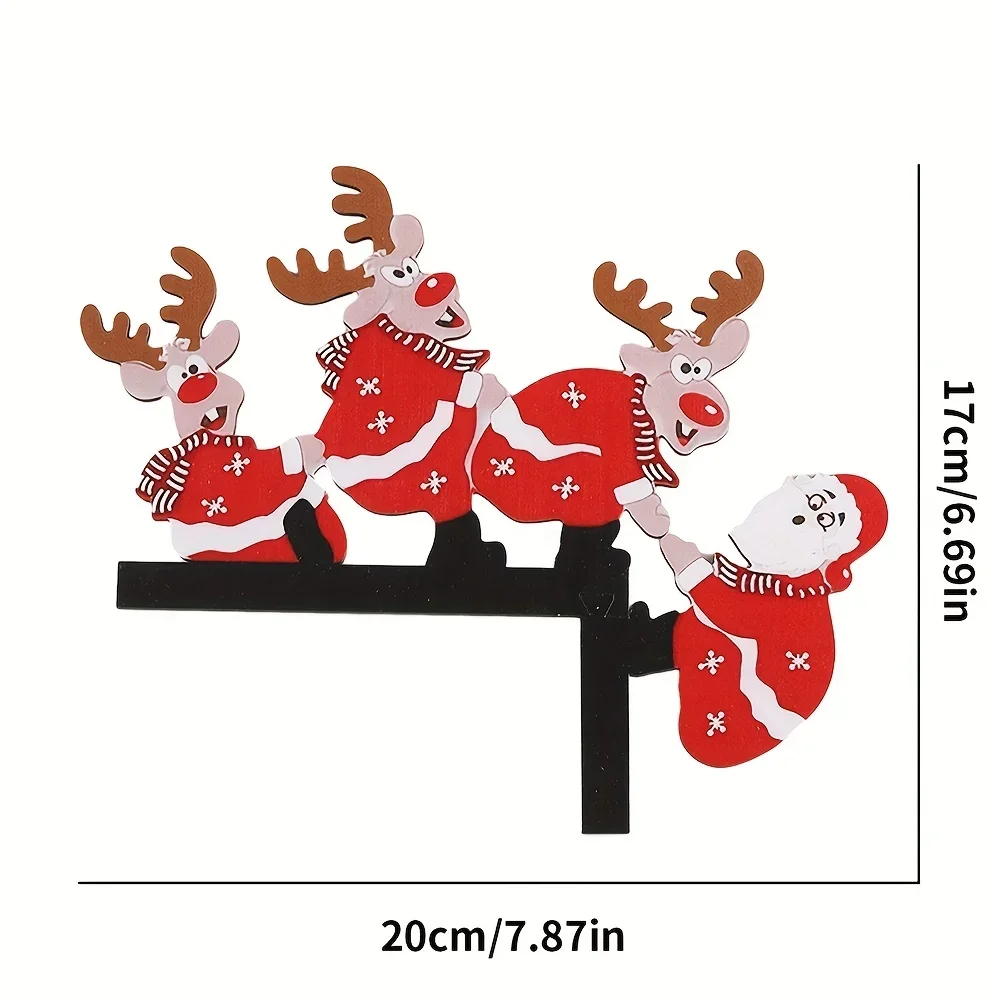 Fascinating 1pc Santa and Reindeer Christmas Door Corner Ornament – Home Decor Intrigue