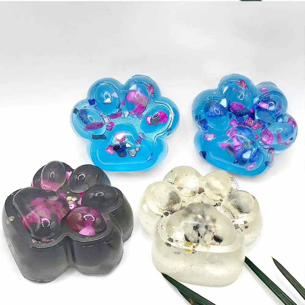 น่ารักขนาดใหญ่ Cat Paw Squeeze ของเล่นนวดนุ่ม Cat Paw Fidget ของเล่นโปร่งใส 3D Cat Paw Pinch ของเล่นเด็กตุ๊กตา Tricky