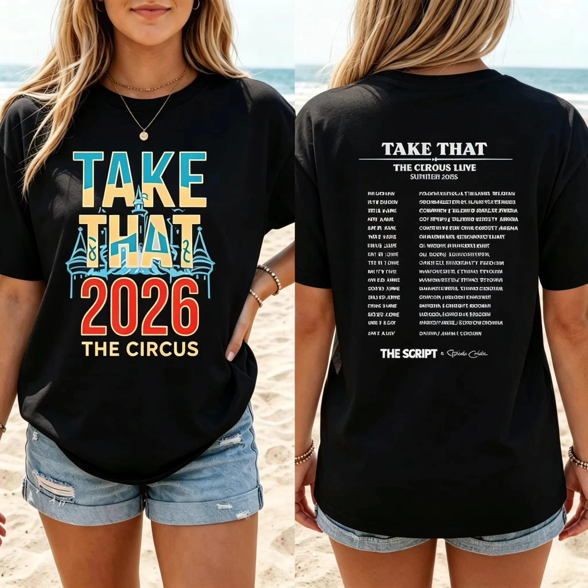 Take That Concert Shirt The Circus Live 2026 Tour Tee Band Fan Gift Men/women Summer Fashion Men's T-shirt Streetwear Hip Hop