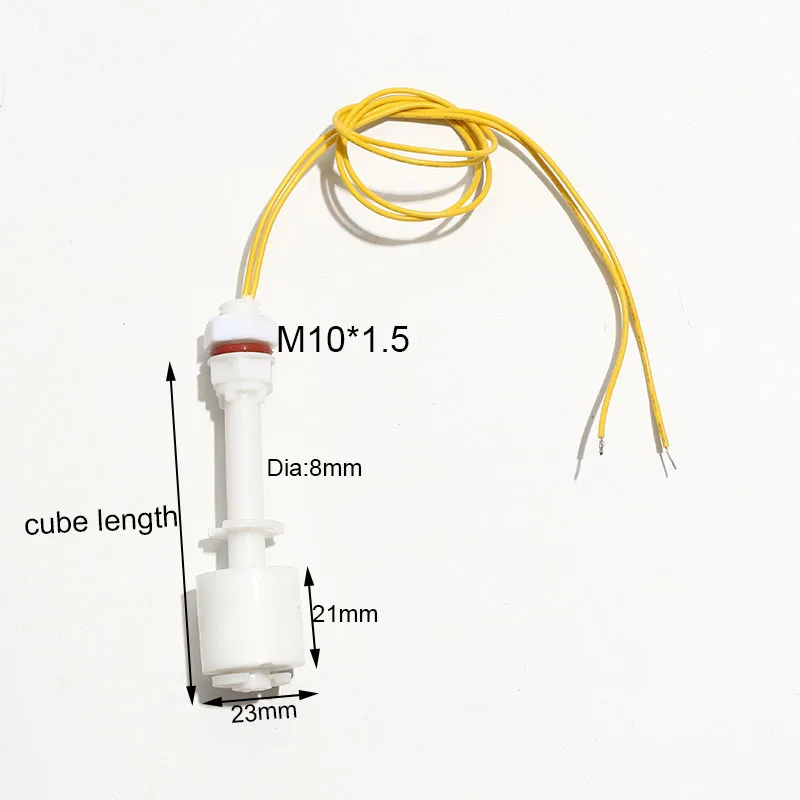 1PC Anti-corrosion PP Plastic Liquid Water Level Sensor Horizontal Float Switch Controlle 110V/220V Length500mm Single Ball