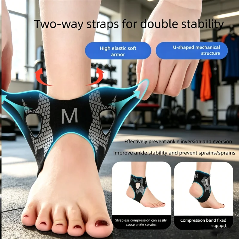 Ankle Brace Stabilizer Ultra Thin Compression Bi Directional Strap for Tendon Repair Ankle Fixation Support