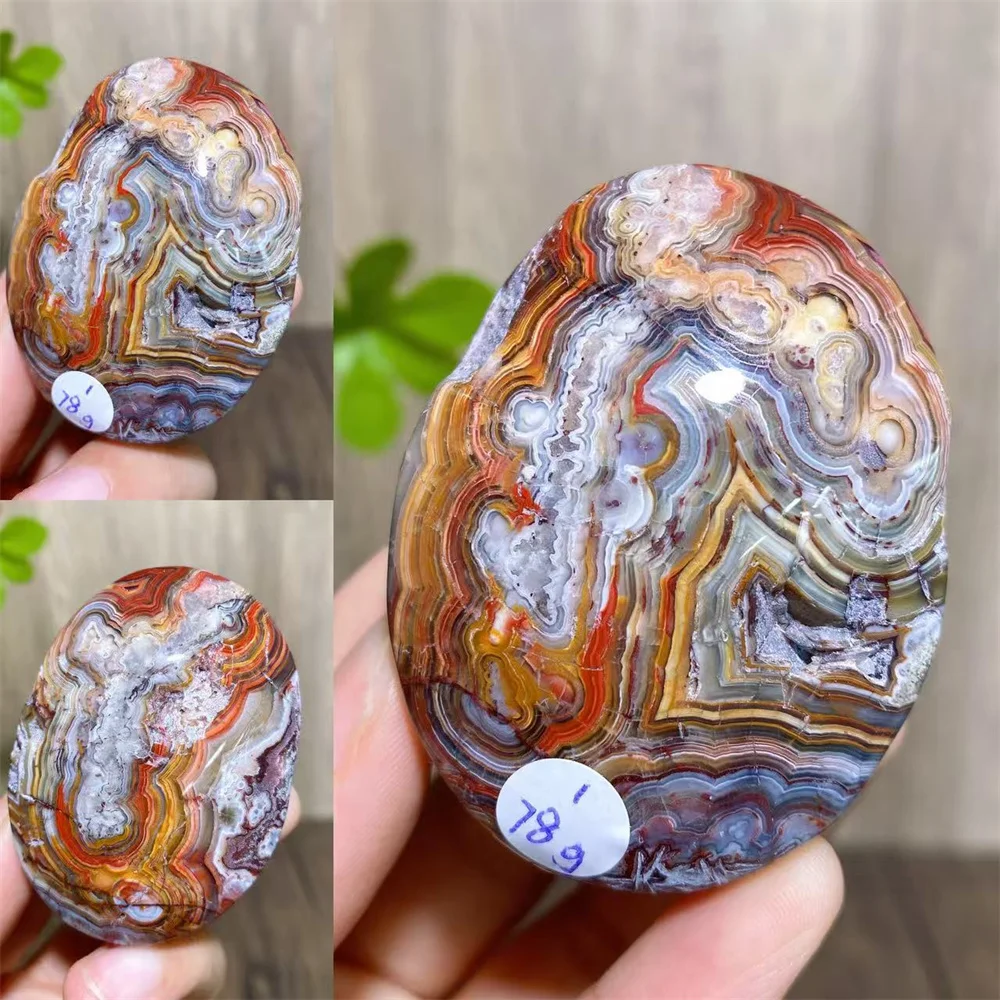 1Pcs Unique Hand Carved Natural Mexican Agate Palm With Banding And Raw Geode Crystal Stone Healing Reiki Home Decor Lucky Gift