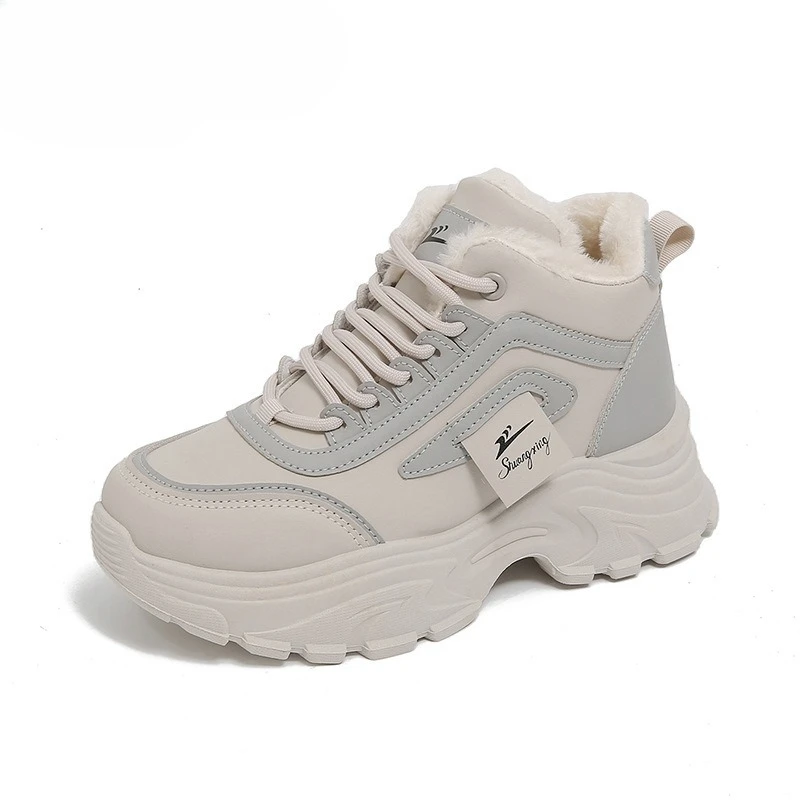 الشتاء المرأة عالية الجودة أحذية جديدة اصطف الدافئة أحذية رياضية كاجوال موضة الارتفاع زيادة منصة حذاء قصير امرأة أحذية مصممين #1