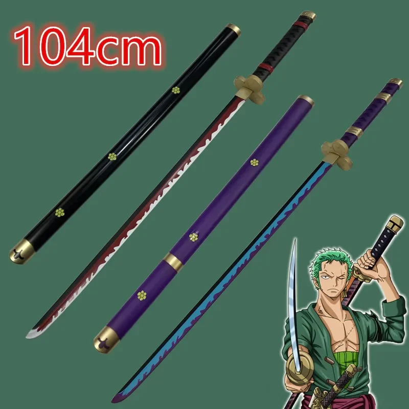 Zoro Sword Trafalgar Law Black Sword Weapon 104cm Cosplay Katana Knife Safety PU Ninja Samurai Sword Prop Toys