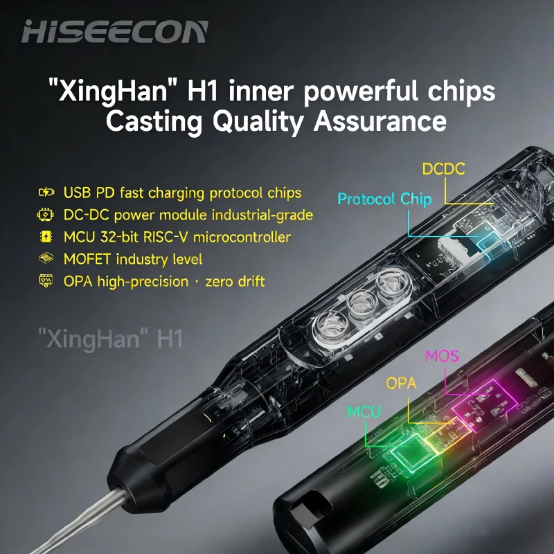 

HISEECON H1 Smart Soldering Station 65W Electric Soldering Iron Adjustable Constant Temperature Fast Heat Solder Iron Kit