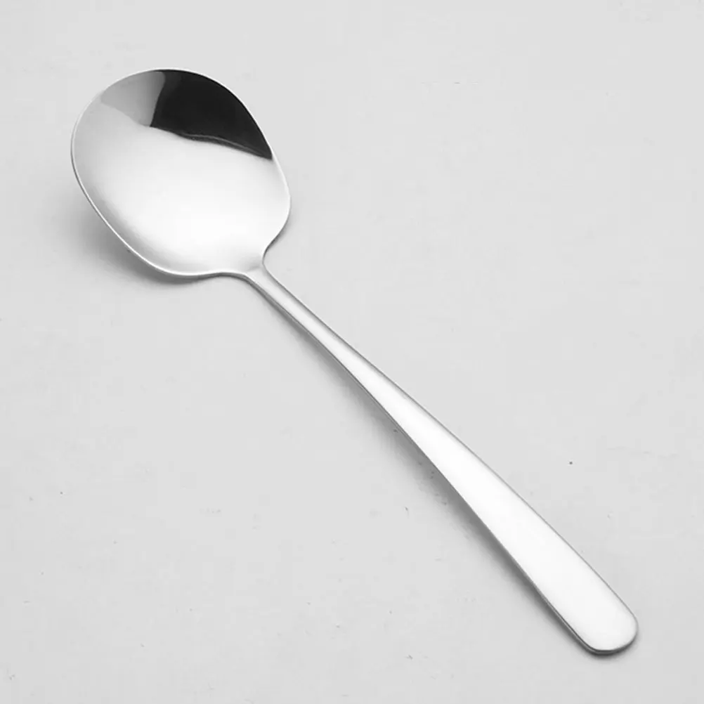 

2Pcs Premium Stainless Steel Serving Spoon Large Size Oil Free Cost Effective Simple Design Home Hotel Restaurant Use