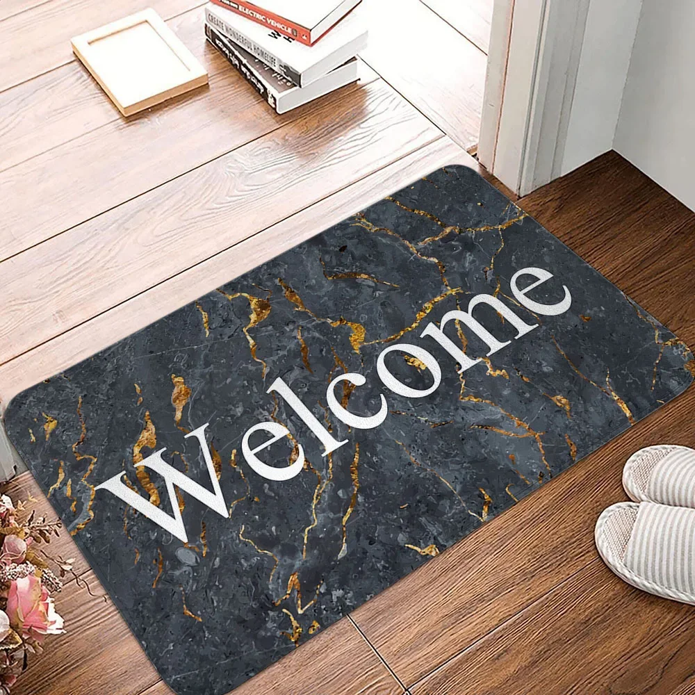 Marble Ink Texture Printed Entrance Doormat Welcome Mat Living Room Bedroom Hallway Floor Rug Indoor Non-slip Carpet Home Decor