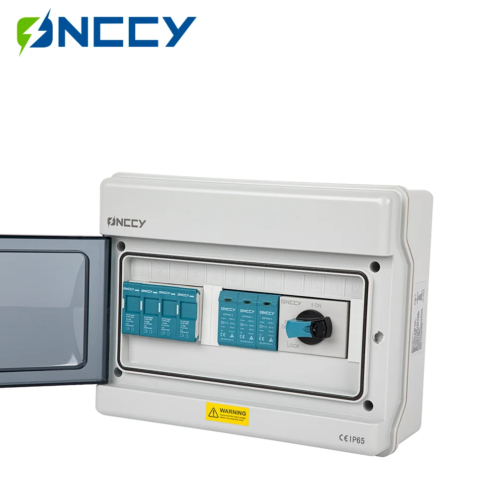 

ONCCY Solar photovoltaic PV Combiner Box 2 in 1 out DC 600V Fuse SPD Isolator Switch Waterproof Box IP65 Wholesale