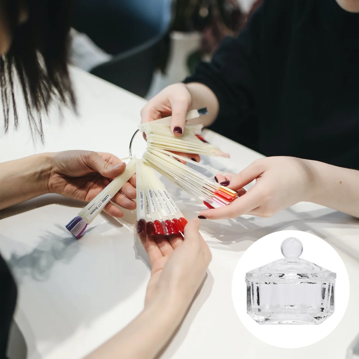 6Pcs Nail Art Crystal Cups Premium Glass Containers for Acrylic Liquid Powder Mixing Salon Use Nail Art Supplies