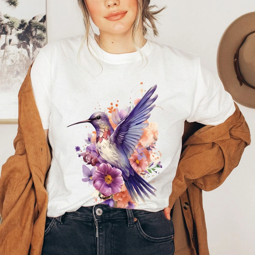 

Hand-Painted Floral T-Shirt, Women's T-Shirt, Y2k Graphic Tee, Hand-Painted Bunny Art,Korean Style Summer Top,Oversized Fit 2025
