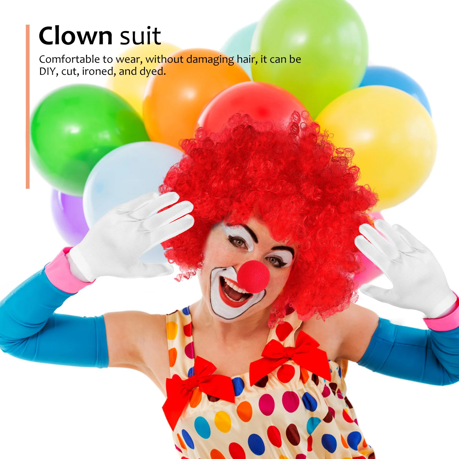 2 Pcs Clown Pigtail 가발 서커스 의상 디스코 아프로 여성용 프라이드 코스프레 컬러