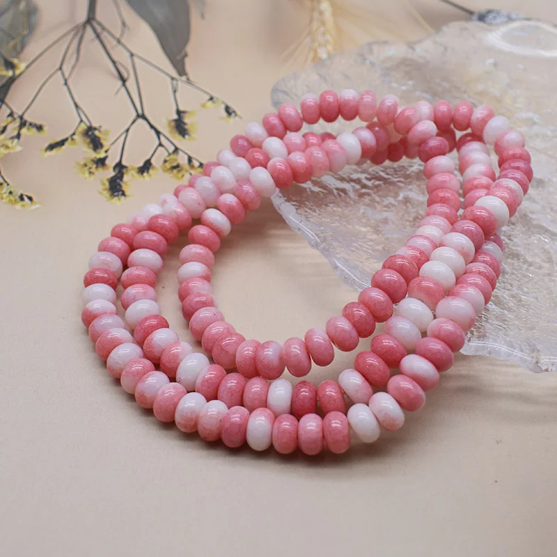 5x8mm 50pcs/bag Mixed Color Glass Bead Wheel Flat Round Loose Beads for Jwelry Making DIY Accessories Handmade image 3
