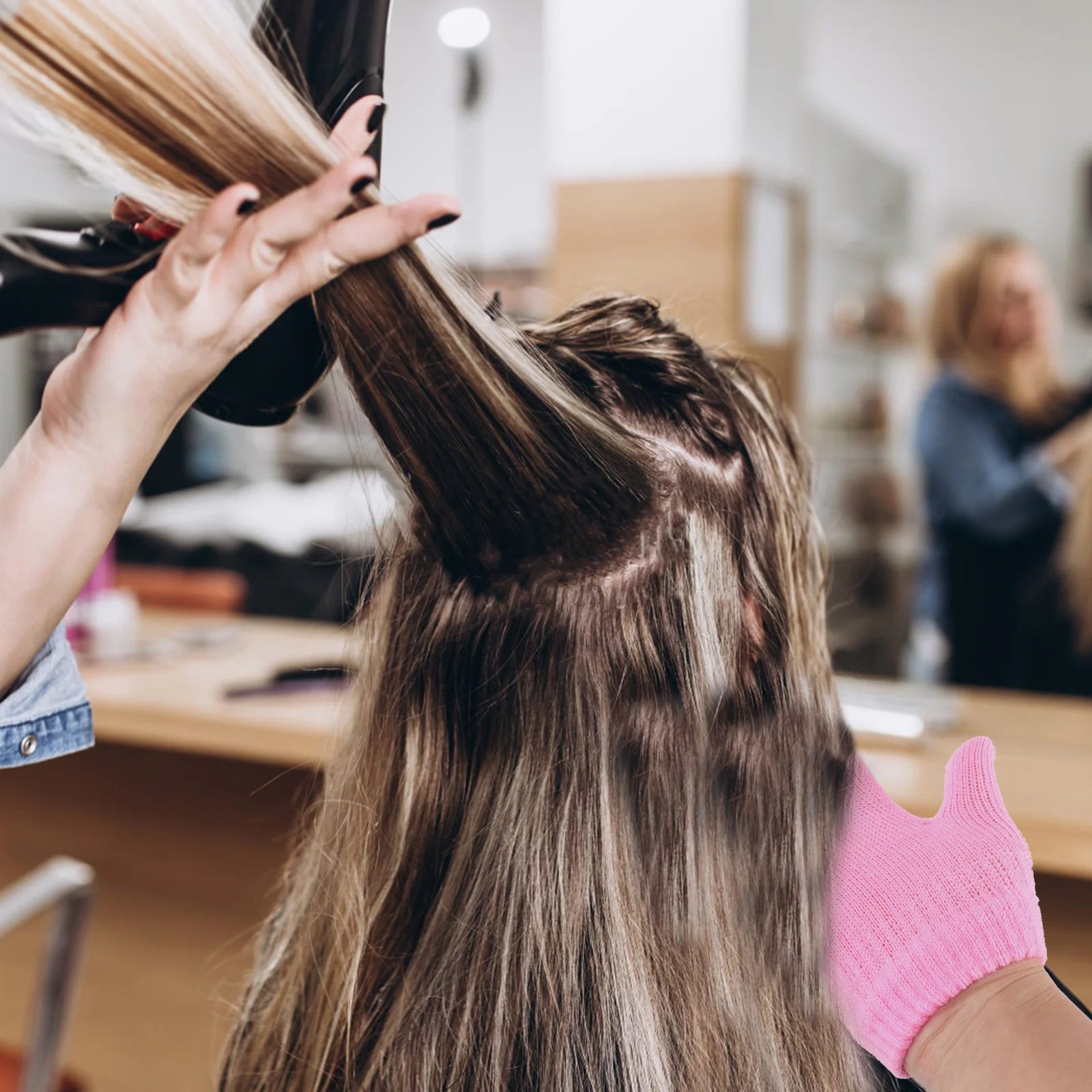 2 قطعة قفازات تجفيف الشعر للأطفال تصميم بخمسة أصابع قفازات سريعة الامتصاص سريعة الجفاف للمنزل والسفر ملحقات العناية بالشعر #3