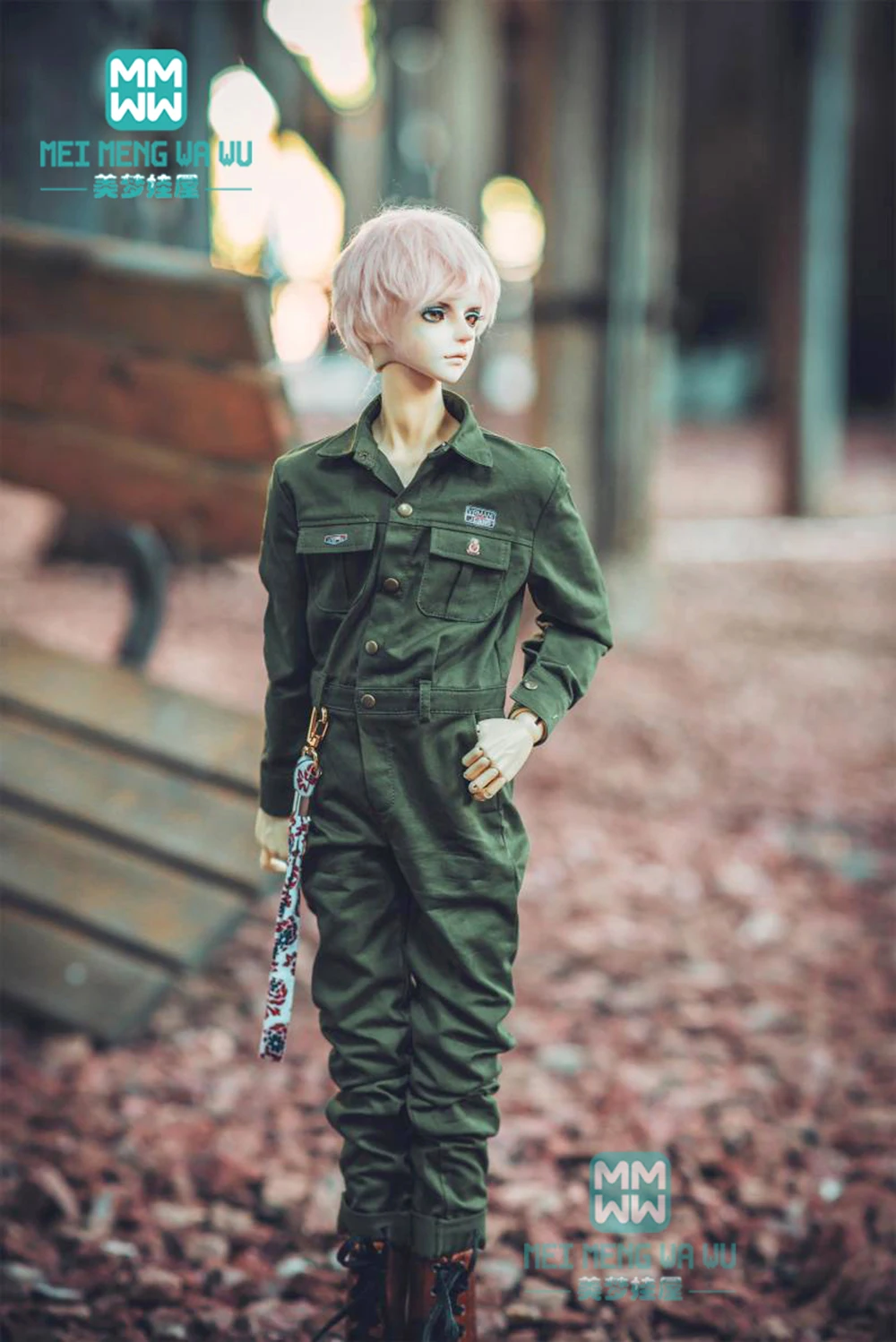 Fits 60cm BJD doll clothes Girl Boys 1/3 BJD Fashionable and handsome one-piece tooling uniform