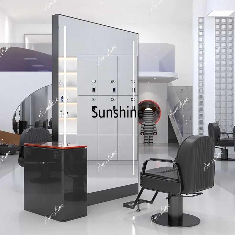 High-end hair salon haircut mirror Internet celebrity barber shop special mirrorTJ
