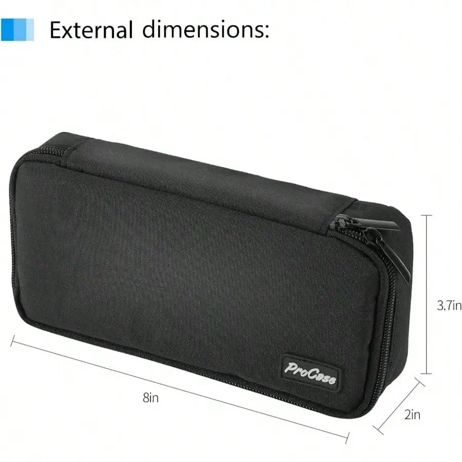 حقيبة قرطاسية للطلاب ذات سعة كبيرة، حقيبة تخزين محمولة لسطح المكتب مع سحاب مزدوج للوازم المكتبية المدرسية