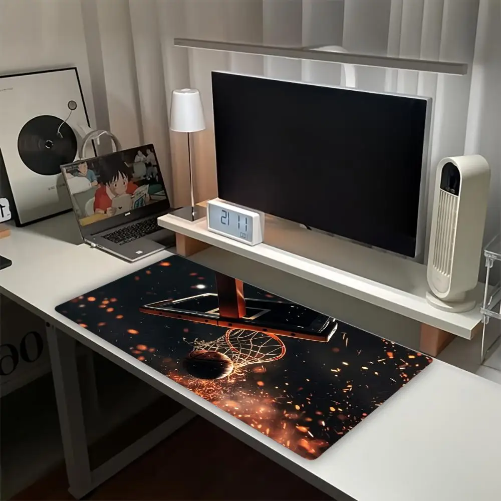 Starry Spark Basketball Gaming Mouse Pad Non Slip Stitched Desk Mat Smooth Dynamic Sports Office Desktop Table Furnishings