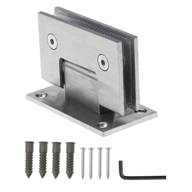 Stainless Steel Bathroom Clip Shower Room Glass Door Hinge Frameless Glass Door Clamp Glass Hinge 90 Degree Flat Fixtures Bath