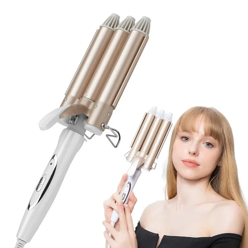 

Ladies three-tube curling iron pear perm egg roll stick corrugated splint wave curling iron