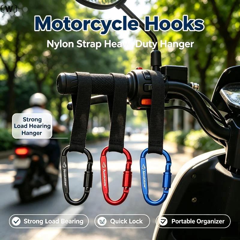 〔W〕1Pcs EDC Quick Clip Carabiner Webbing Spring Snap Hook For Electric Bike Hanging DIY Backpack Keychain Camping Gear