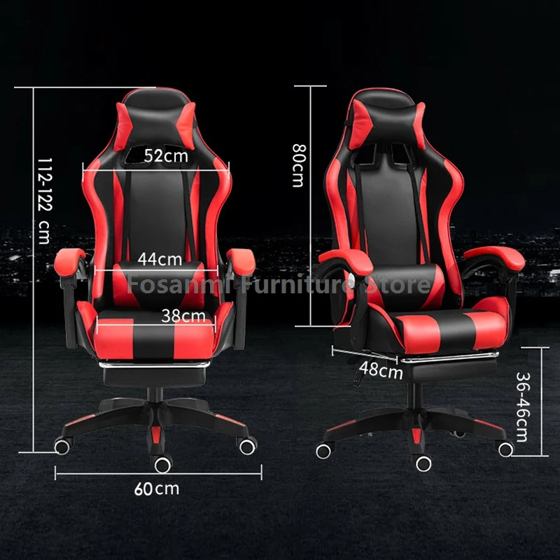 Cadeira de mesa reclinável para jogos em casa, altura ajustável, cadeira giratória de escritório, ergonômica, gamer, computador, com braços e encosto de cabeça