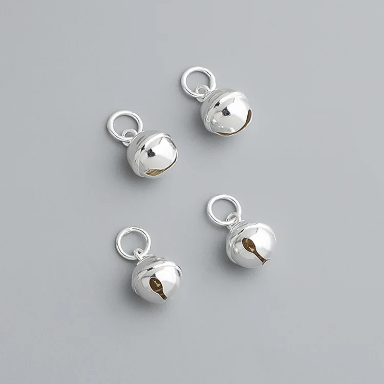 1pc 925 Sterling Silver Ringing Jingle Bells 8.5x6.3mm Adults/Children Decor Silver Charms/Pendants DIY Jewelry Bracelets Bangle