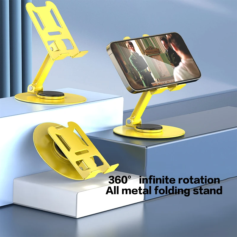 

All Metal 360 Rotation Multi Functional Portable Folding Mobile Phone Holder For All Mobile Phones