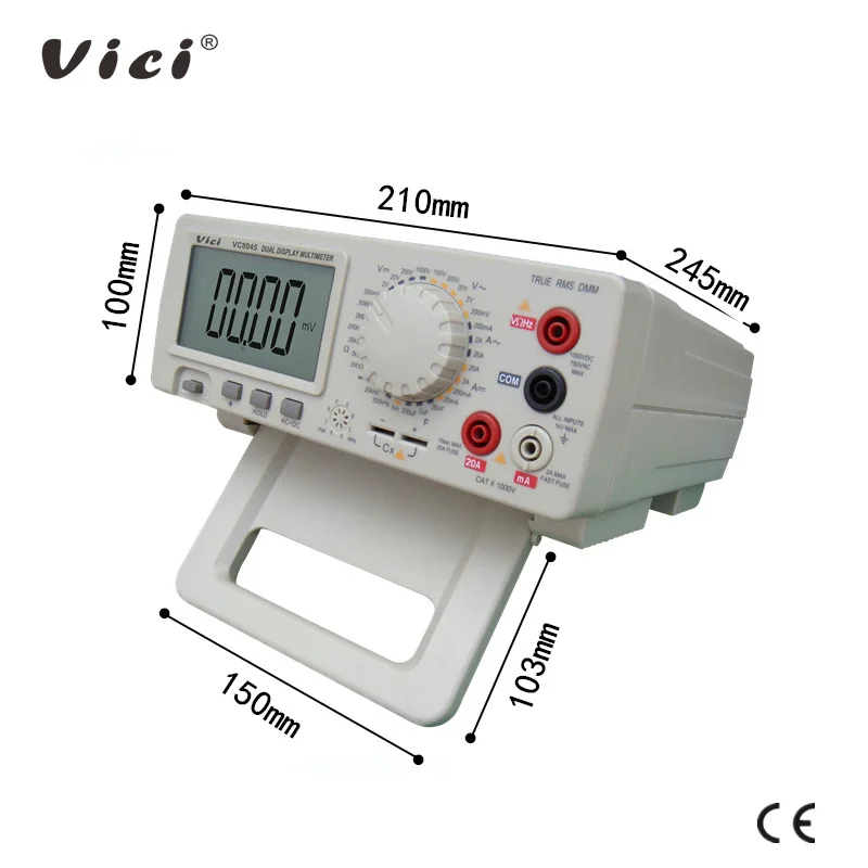 VICI Digital Bench Top Multimeter 80000 Counts Large LCD AC DC Auto Range Multimetro Voltmeter Quadrate Wave Temp Meter VC8145